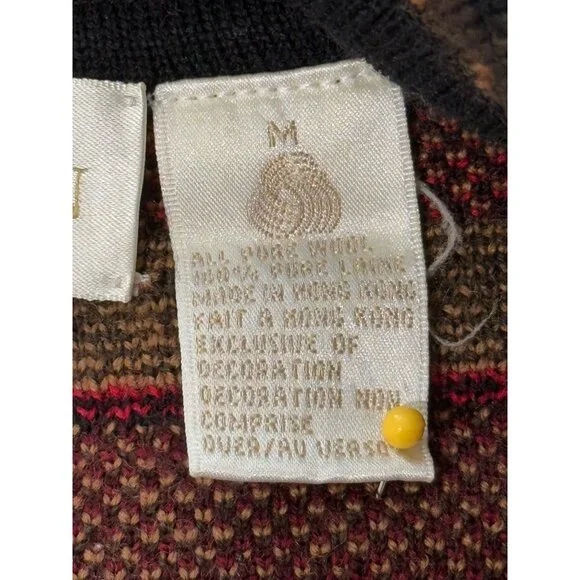 Dana Buchman Women's Wool Cardigan Sweater Button-Up Vintage Nordic Size M - Picture 7 of 8